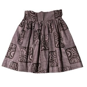 African Print Short Skirt Purple and Brown Women’s Size S